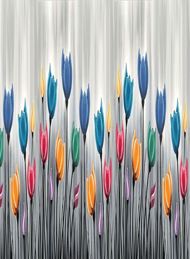 WallDesign Decorative Artistic Painted Flowers Vinyl Wall Border Sticker - (Multicolour, 5.25 inch Width by 5 ft Length) - Image 1